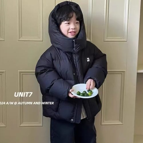 冬季羽绒服白鸭绒连帽宽松色百搭休闲中大童24SU163