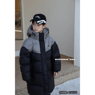 牛哆哆冬季羽绒服白鸭绒连帽宽松色百搭休闲中大童54356
