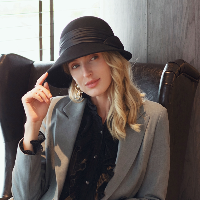 EE秋冬 英伦时尚羊毛小礼帽 优雅百搭冬季名媛帽子女