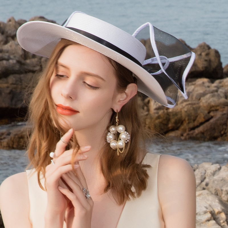 草帽夏季出游逛街蝴蝶结遮阳防晒