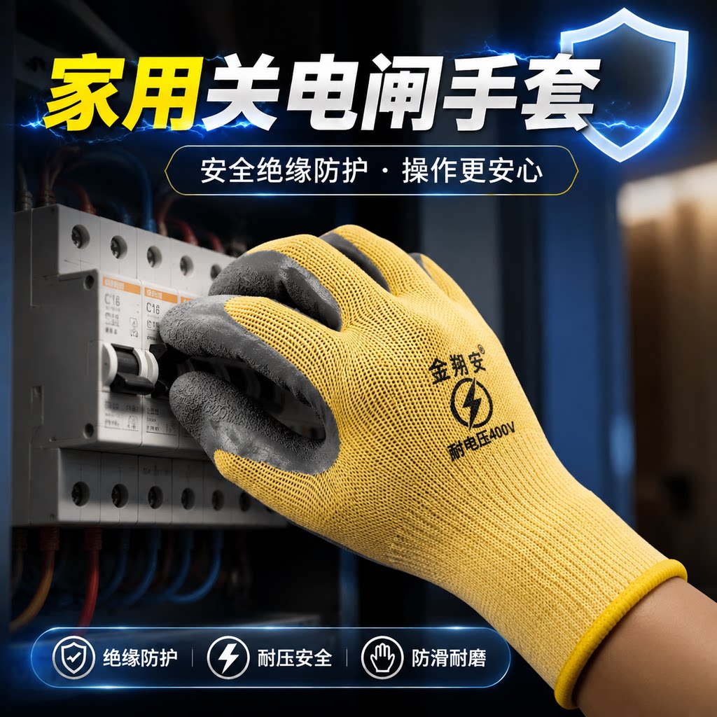 家用关电闸手套400V绝缘防滑耐磨安全绝缘电工手套1000伏透气舒适