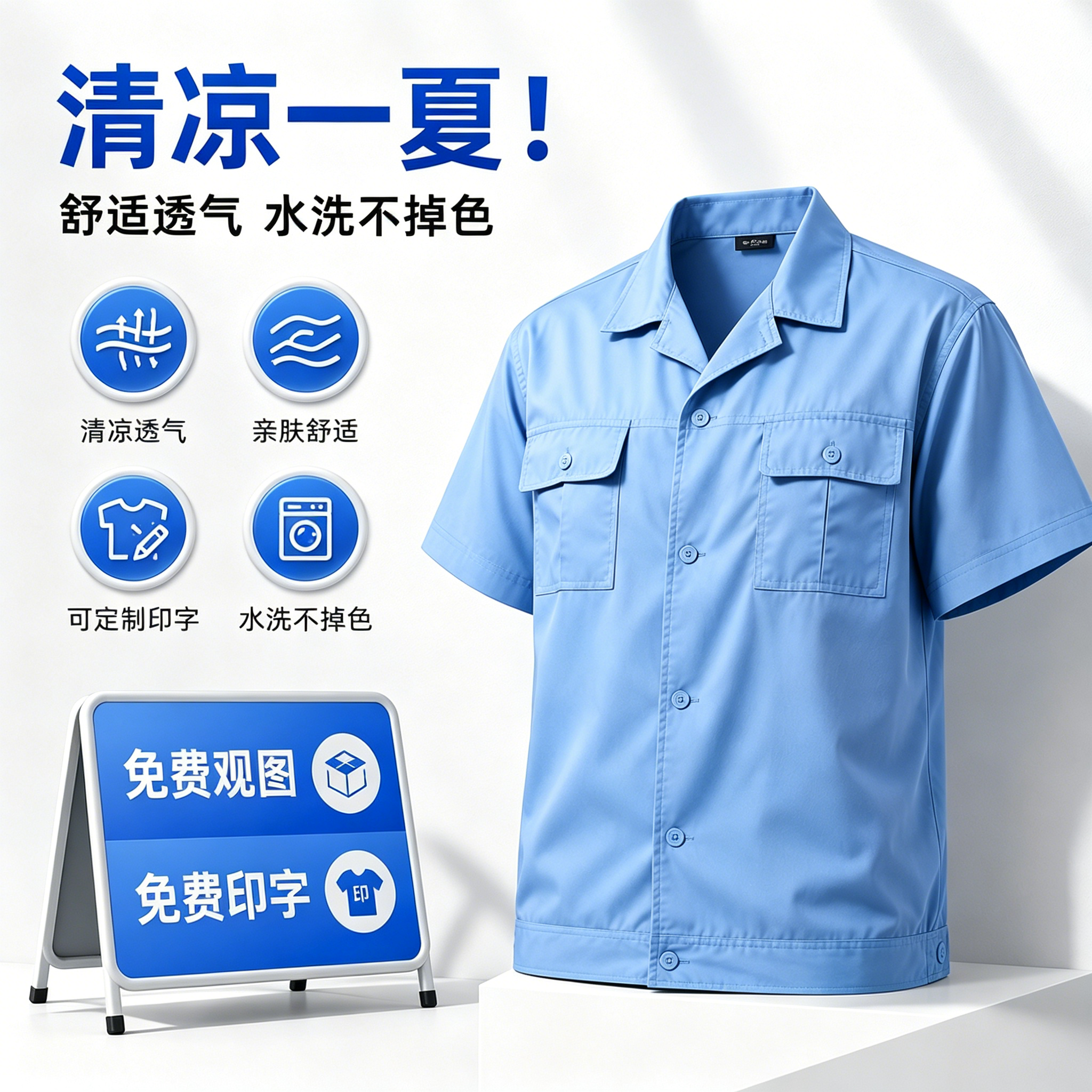 盘雄防护夏季薄款工装可印LOGO