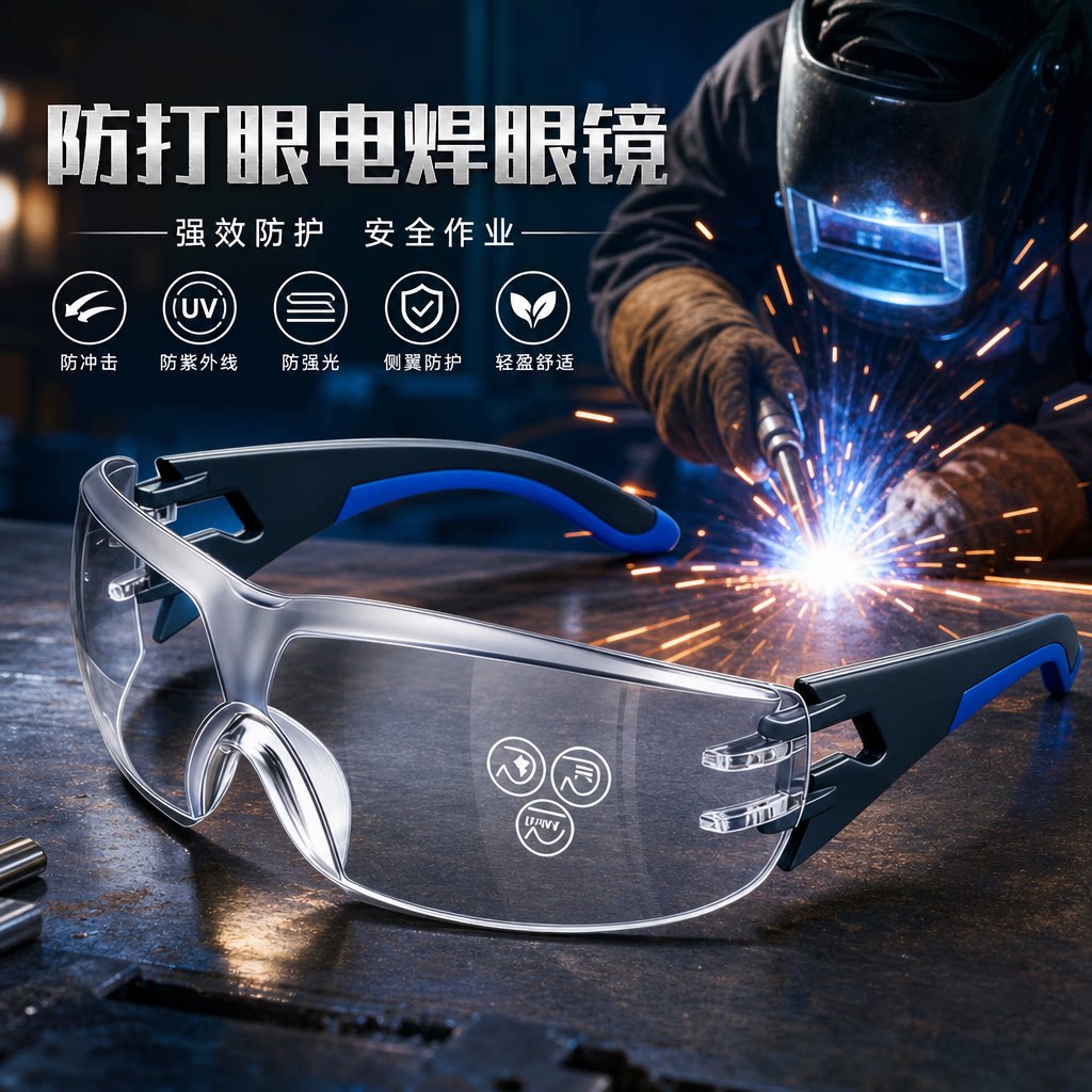 防打眼电焊眼镜焊工专用防飞溅二保焊防强光防紫外线焊接护目镜