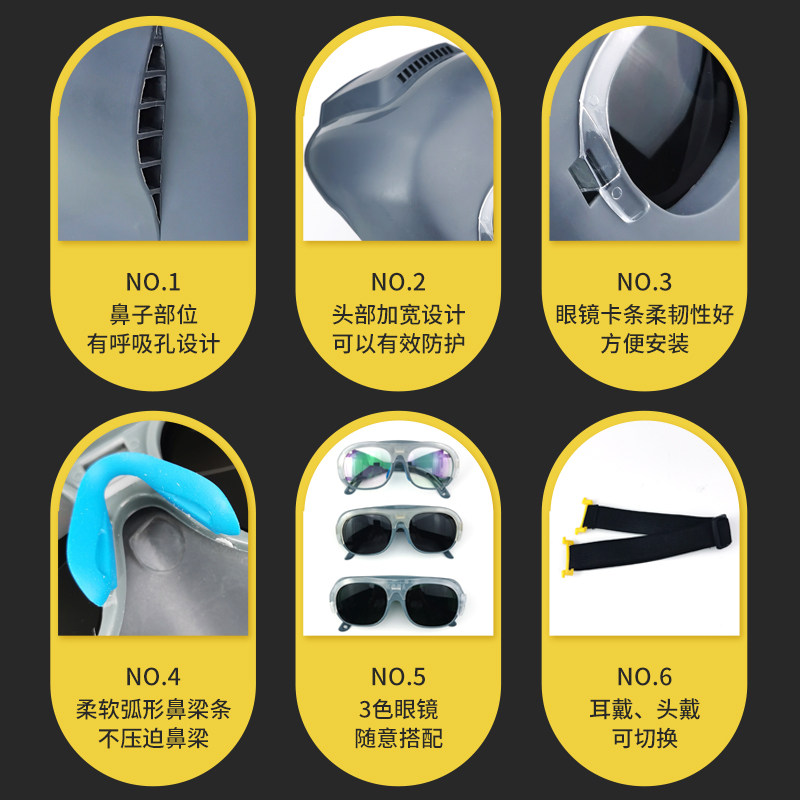 包邮PC电焊面罩头戴式耳戴打磨苗木固定器/支撑器