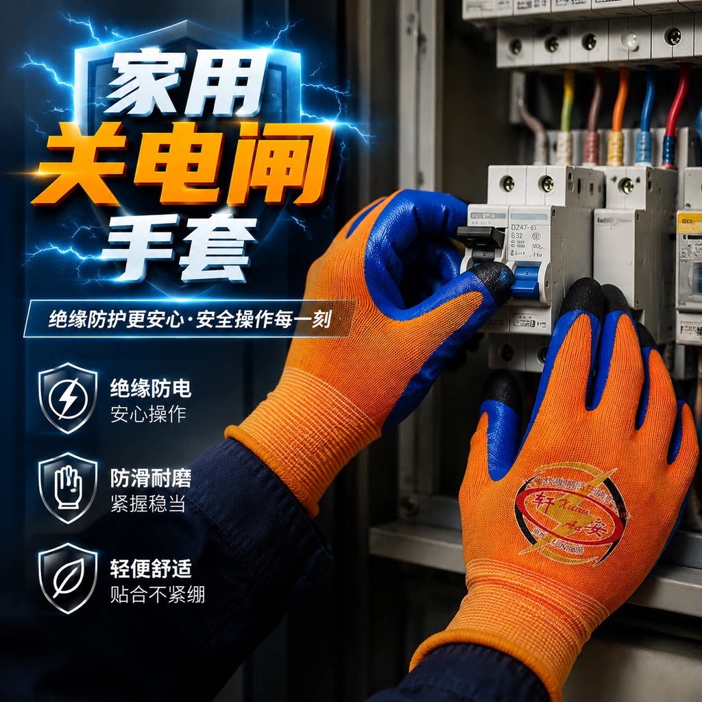 家用关电闸手套400V绝缘防滑耐磨安全绝缘电工手套380伏透气舒适