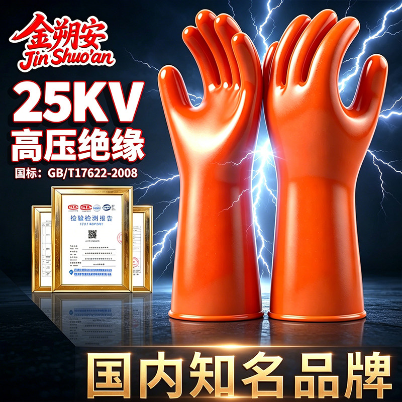电工绝缘手套防电专用国标认证高压25kv配电房供电局带电工作手套