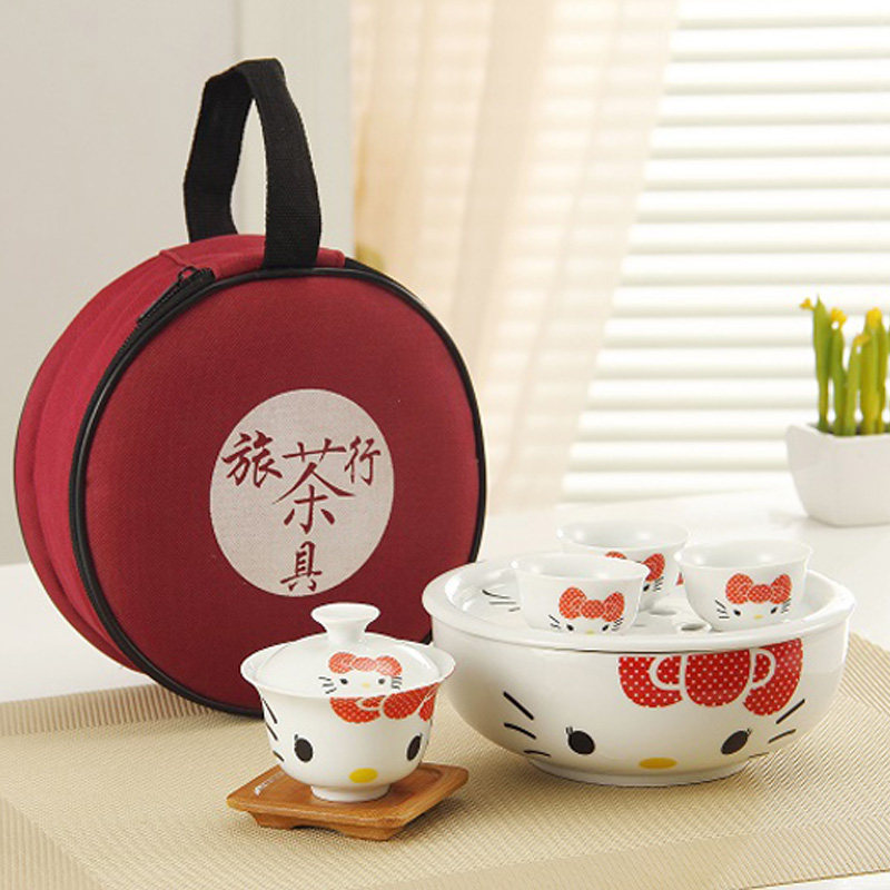 包郵卡通陶瓷茶具套裝helloKitty旅遊叮當貓戶外旅行便攜功夫人氣在類目 餐飲具, 茶具, 功夫茶具中 - 來自Buy2taobao.com提供專業的淘寶代購服務