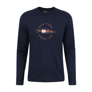 Tommy Hilfiger汤米男士春秋新款长袖t恤衫薄款休闲打底男装服饰