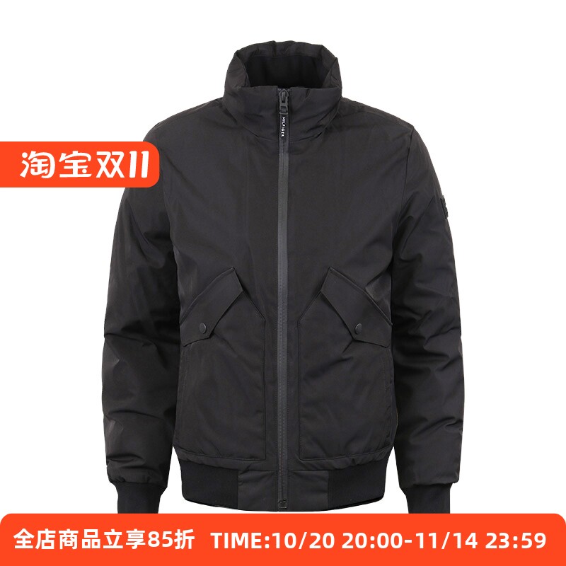 Tommy Hilfiger汤米希尔费格男士隐藏帽拉链休闲棉服时尚新款外套