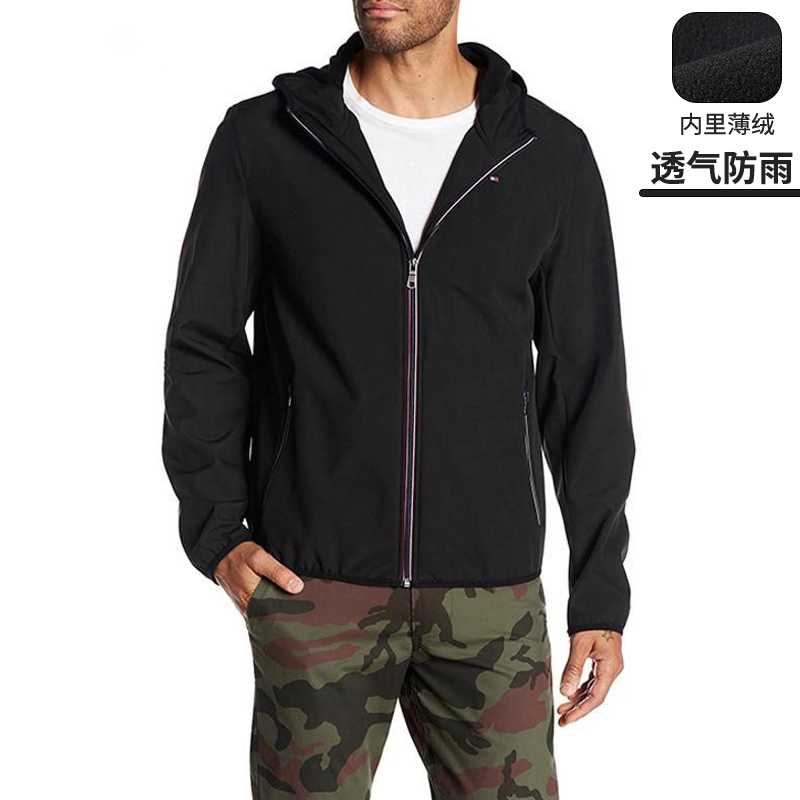 tommy汤米防雨拉链新款连帽外套