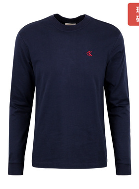 【瑕疵】Calvin Klein/卡尔文·克雷恩CK男款圆领长袖T恤秋冬百搭