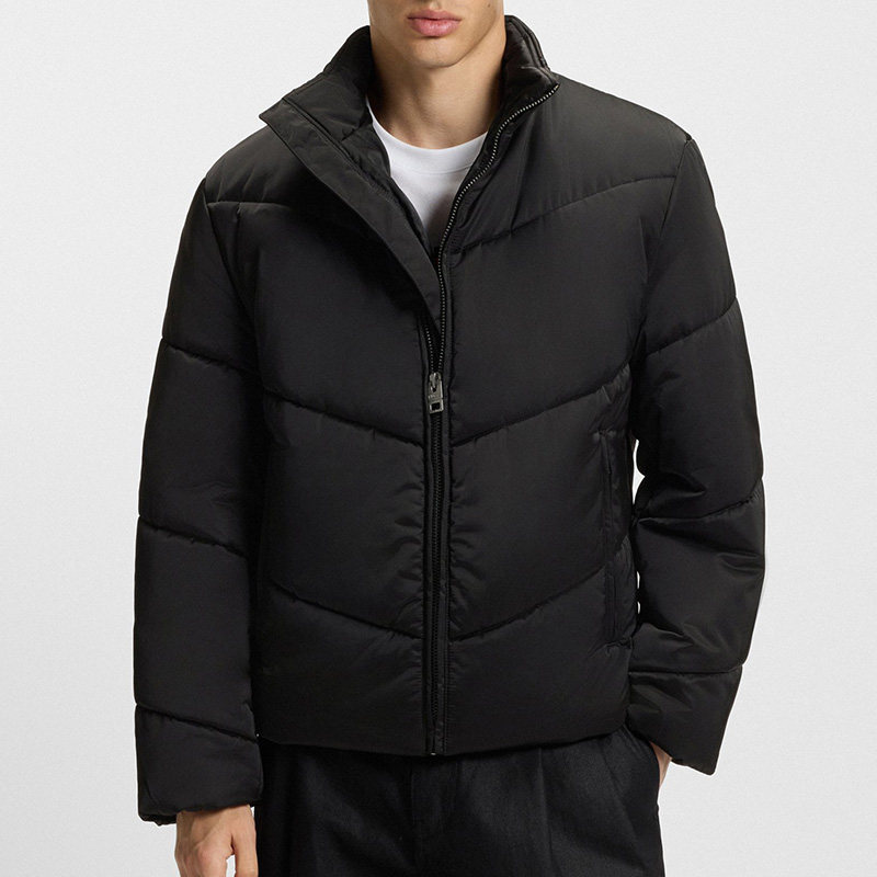 HUGO BOSS雨果博斯男款立领夹克棉服秋冬新款时尚防风运动外套