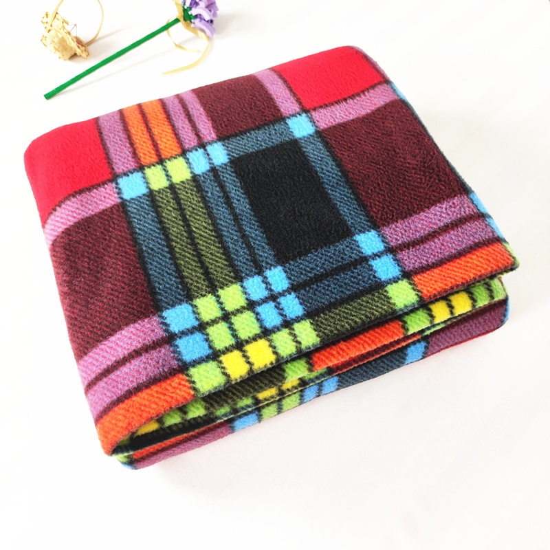 冬季薄款毛绒毯子铺床保暖床单0.9米学生单人宿舍休闲毯格子