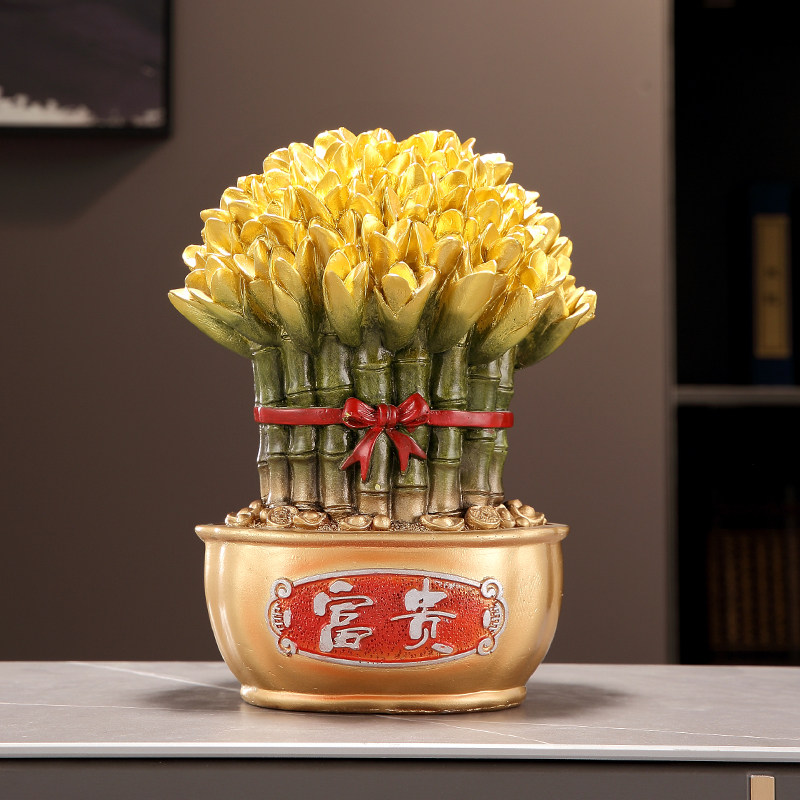 节节高升富贵竹子鹿摆件招财新中式客厅电视柜玄关装饰品乔迁礼品,家居饰品,桌面摆件,淘宝优惠券,粉丝福利购,淘宝优惠卷