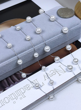 超仙小仙女 6-8mmINS风冷白光正圆施家满天星珍珠项链锁骨链