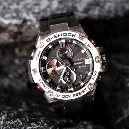 卡西欧钢铁之心G-SHOCK经典指针防水运动太阳能蓝牙GST-B100-1A/D - 封面