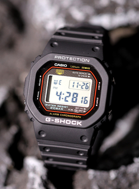 卡西欧复刻经典手表男款小方块G-SHOCK学生防水电子表DW-5000R-1A