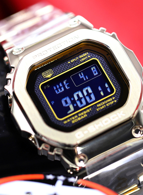 卡西欧时尚小方块SHOCK金银砖35周年限量蓝牙GMW-B5000GD-9/4/D-1