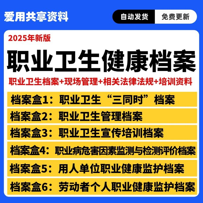 职业卫生健康档案台账安全管理制度职业病防治检测培训资料模板