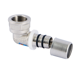 佛山日丰铝塑管卡压配件内牙内丝弯头F5-101418121620252632带座