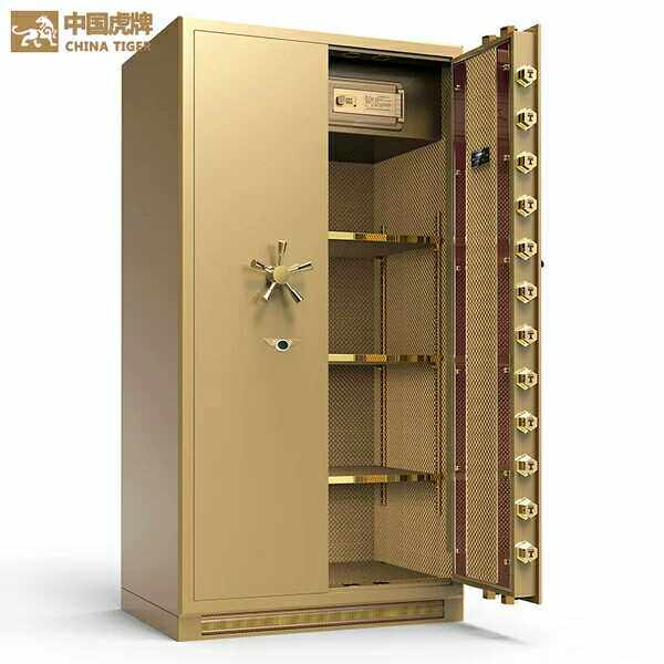 虎牌3C认证保险柜家用1.8米办公指纹防盗对开门全钢大型珠宝箱