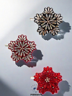 法式高端北极星边夹法国水晶星星刘海侧边小发夹扣夹一字夹青蛙夹