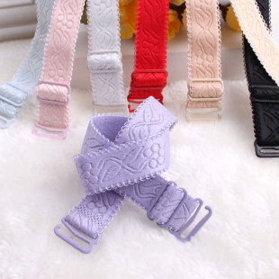 1.8cm糖果色弹力布印花内衣肩带提花双肩胸罩肩带防滑文胸带子宽