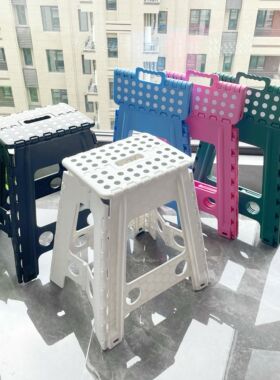 餐椅45CM高出口款加厚塑料折叠凳子椅子成人儿童小板凳家用小凳子