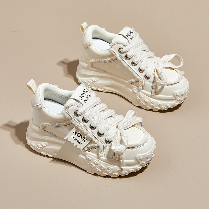 运动三叶草2025女款拼色爆款百搭女式休闲鞋厚底内增高透气老爹