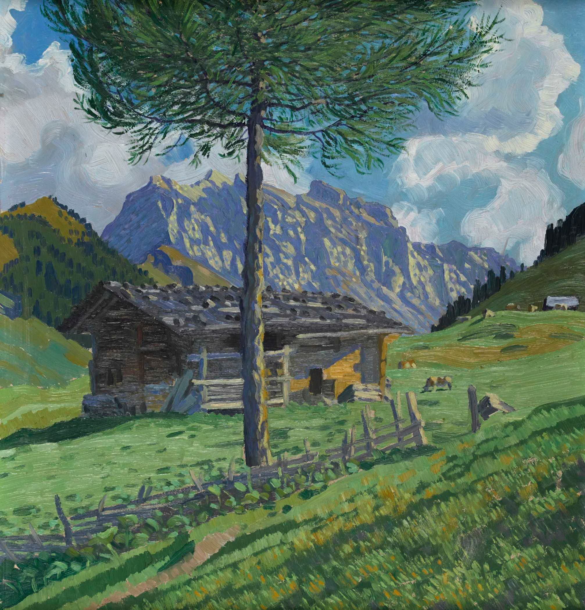 瓦尔德马·芬克Waldemar Fink瑞士风景油画高清大图 小清新画风