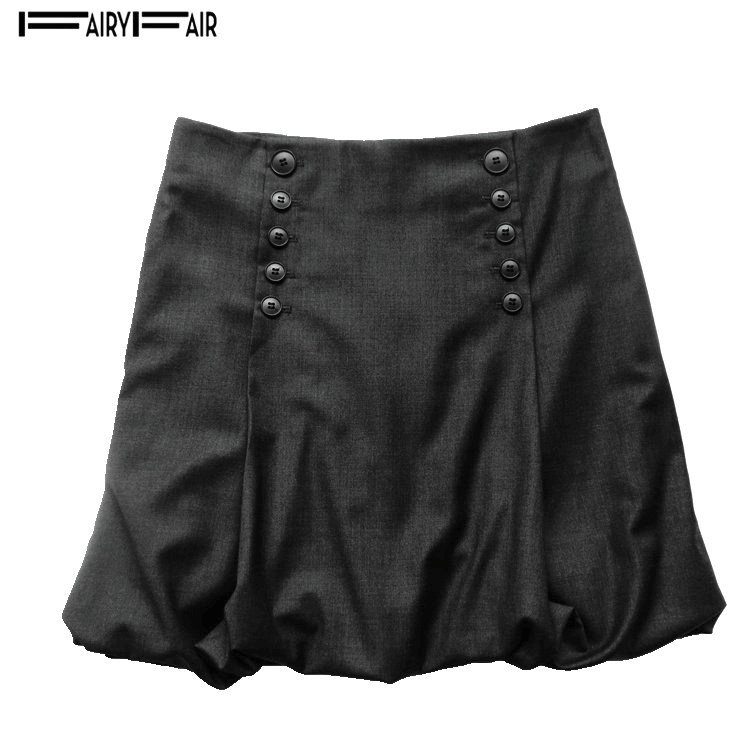 fairyfair双排扣羊毛半身裙