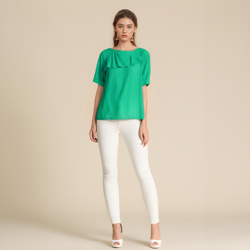 短袖上衣FAIRYFAIR港味直筒套头