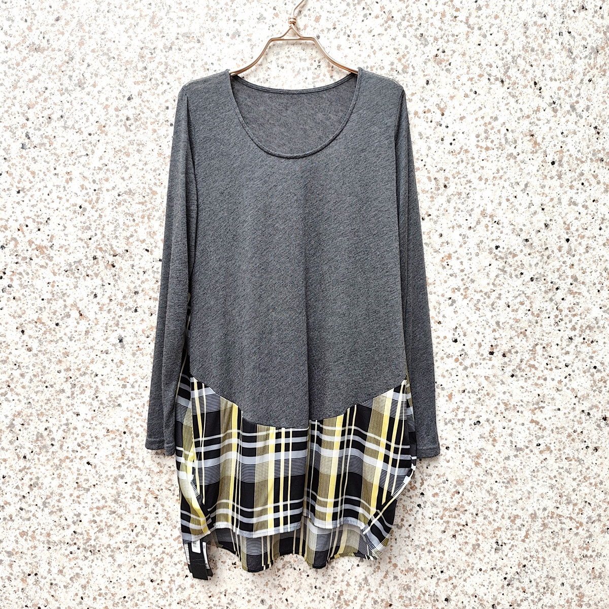 淑女屋高端FAIRYFAIR正品时尚拼接口袋休闲风薄款长袖连衣裙夏季