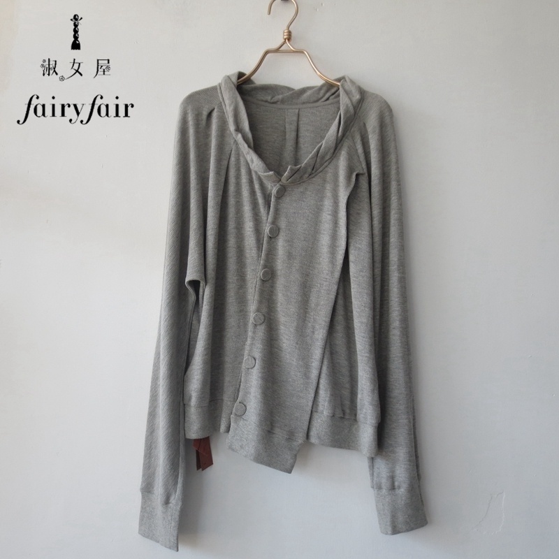 FAIRYFAIR长袖针织衫不对称开衫