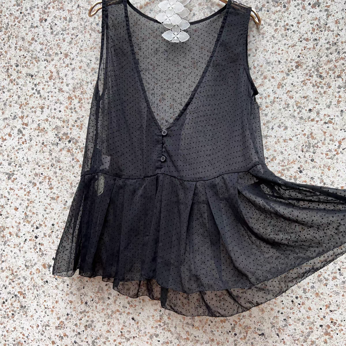 FAIRYFAIR 专柜正品 v领无袖雪纺上衣