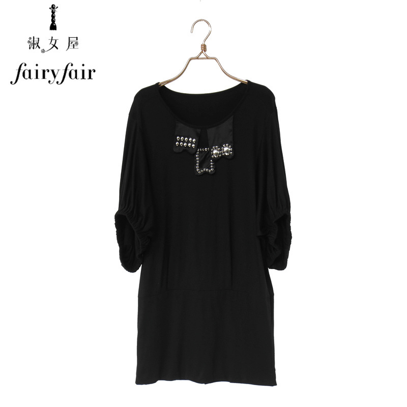 专柜正品黑色休闲针织连衣裙