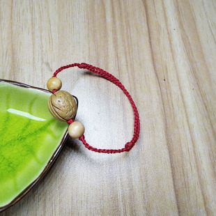 天然野生桃核原籽手链婴儿宝宝防惊吓手串男女护身手绳随身饰品