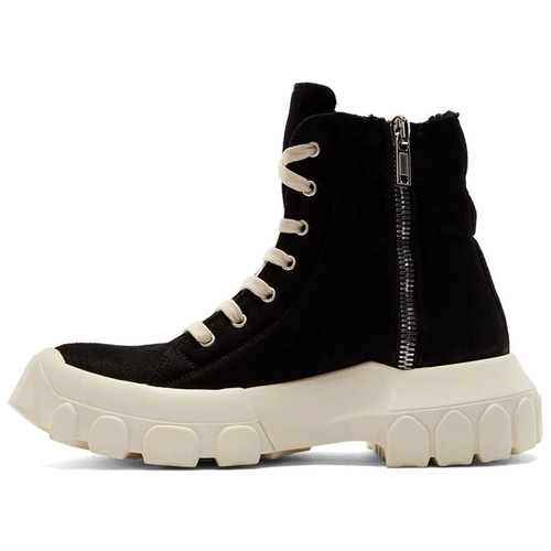 Martens, утепленные высокие ботинки, мужские короткие сапоги на платформе, из натуральной кожи