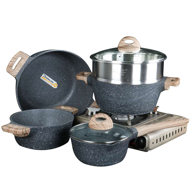 韩式麦饭石不粘锅双耳汤锅 家用奶锅 炖锅电磁炉小煮汤锅24CM套装,厨房/烹饪用具,奶锅,淘宝优惠券,粉丝福利购,淘宝优惠卷