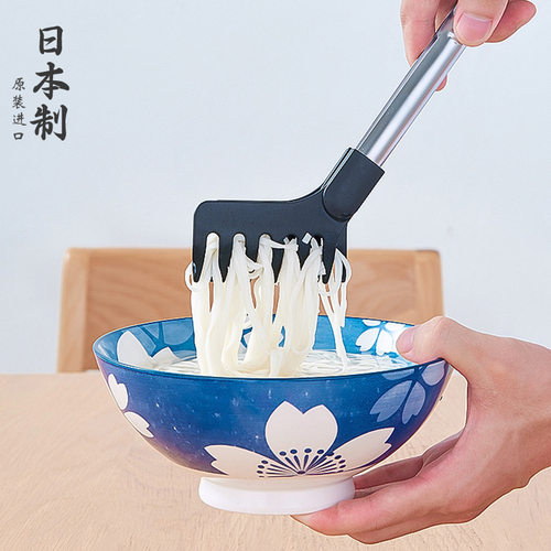 日本进口面条夹长柄厨房不锈钢食品夹沙拉夹烧烤夹捞面意大利面夹