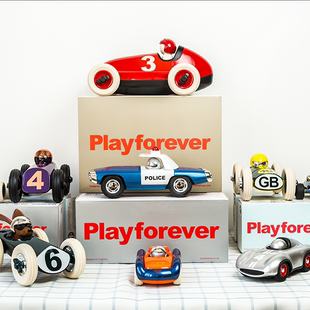英國耐頑Playforever玩具車模型兒童小汽車擺件慣性警賽車賽車模