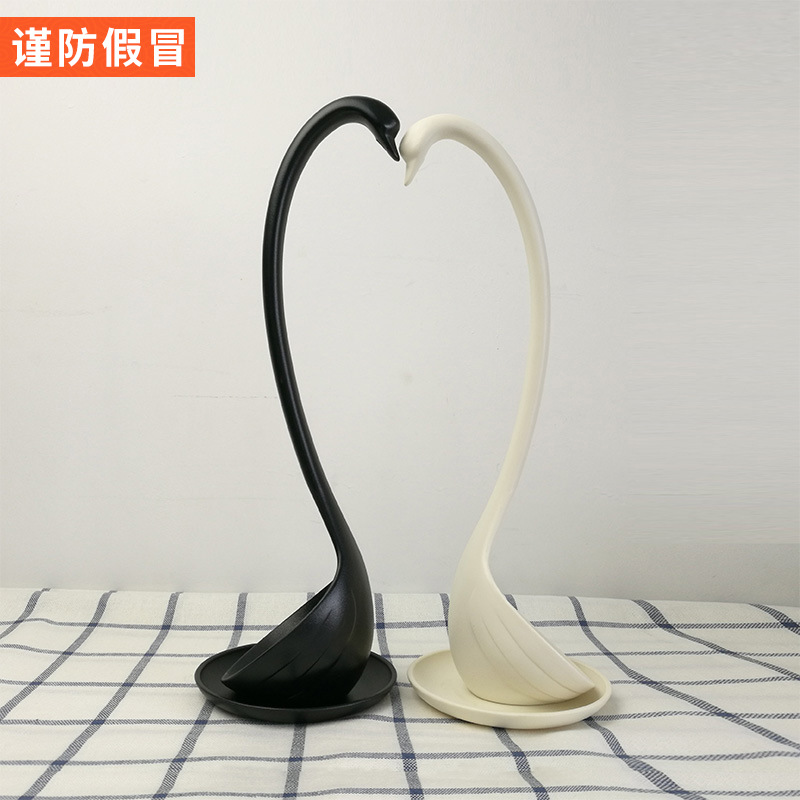日本francfranc创意厨房餐具站立式天鹅汤勺日式家用汤匙长柄勺子