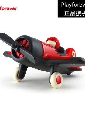 Playforever耐顽玩具车MIMMO飞机红色模型英国儿童生日礼物摆件