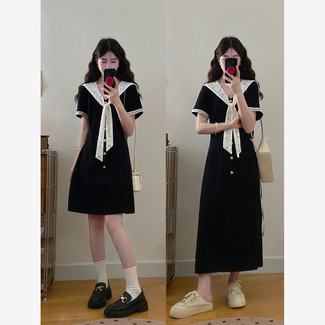 大码微胖气质法式蕾丝披肩连衣裙女夏季女装胖MM遮肚子显瘦长裙子