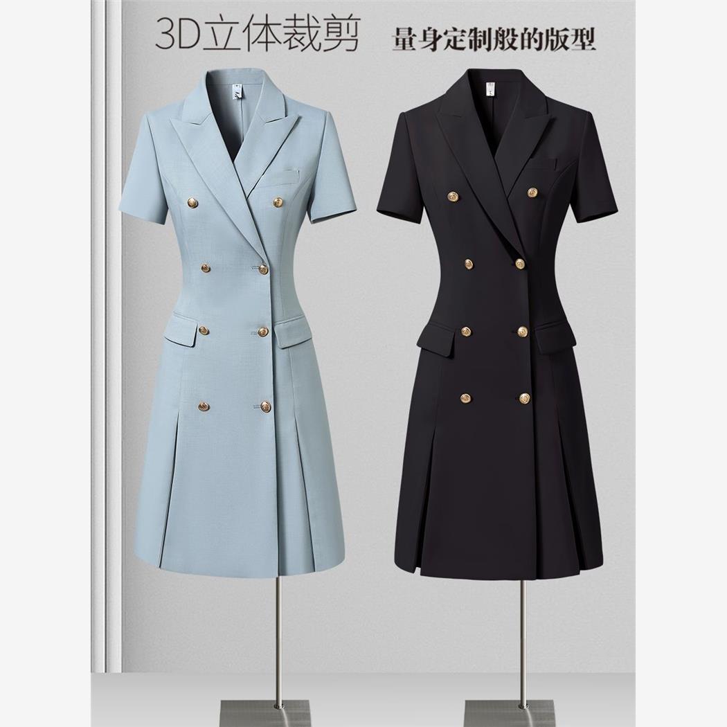 职业西装连衣裙女高级感2025新款夏季气质时尚西装裙OL通勤工作服