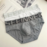 低调稳重且不失活泼的中腰大字母纯棉男士三角裤