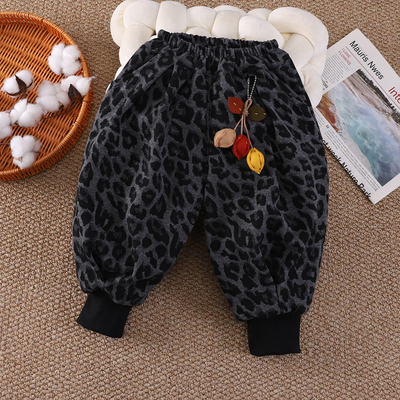 男童女童裤子冬季加绒加厚外穿