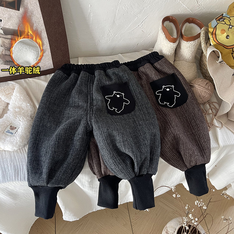 男童加绒裤子一体绒2024新款秋冬季宝宝哈伦裤儿童灯笼裤束脚童装,童装/婴儿装/亲子装,裤子,淘宝优惠券,粉丝福利购,淘宝优惠卷