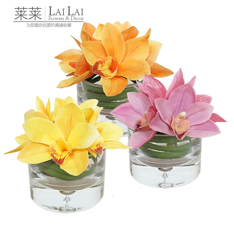 美式手感粉白兰小蕙兰仿真装饰花组合套装餐桌茶几床头柜花艺摆件|ruв категории Домашний быт, ваза/цветок/искусственные цветы/моделирование украшения, цветок/ваза, ваза - от Buy2taobao.com для оказания профессиональной услуги покупки агента Taobao