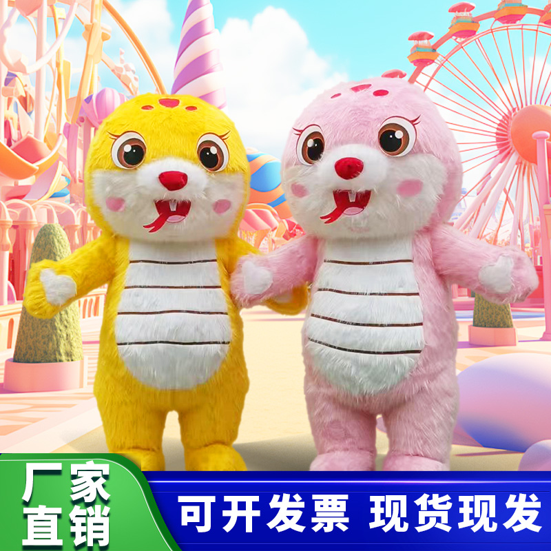 蛇年卡通充气人偶服装人穿行走新年吉祥物商场引流道具生肖蛇玩偶